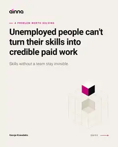 Sample Problem Social Carousel for Problem Hidden Talent, slide 1: Cover. The problem, stated plainly, with the line people remember.