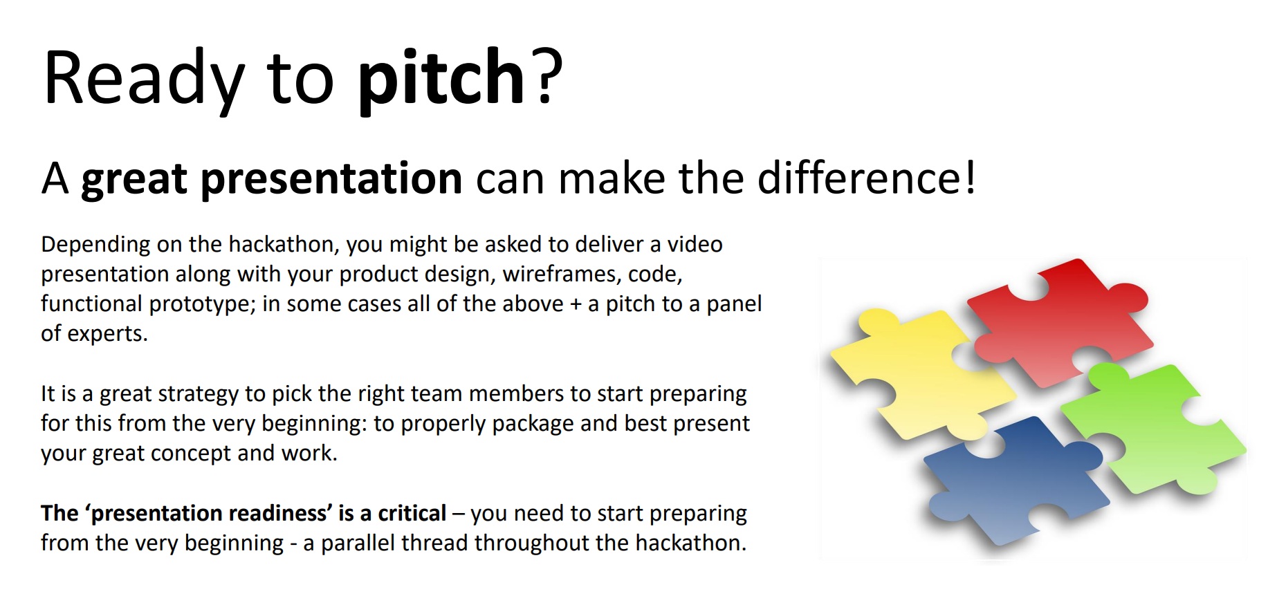 Team delivering a compelling hackathon pitch to judges, highlighting project features and innovation